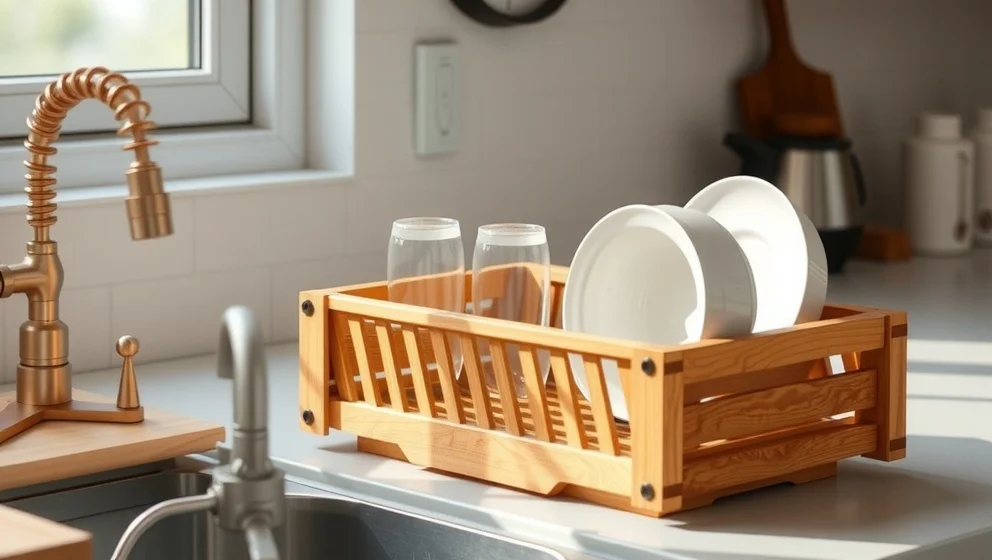 Diskställ i trä som håller länge