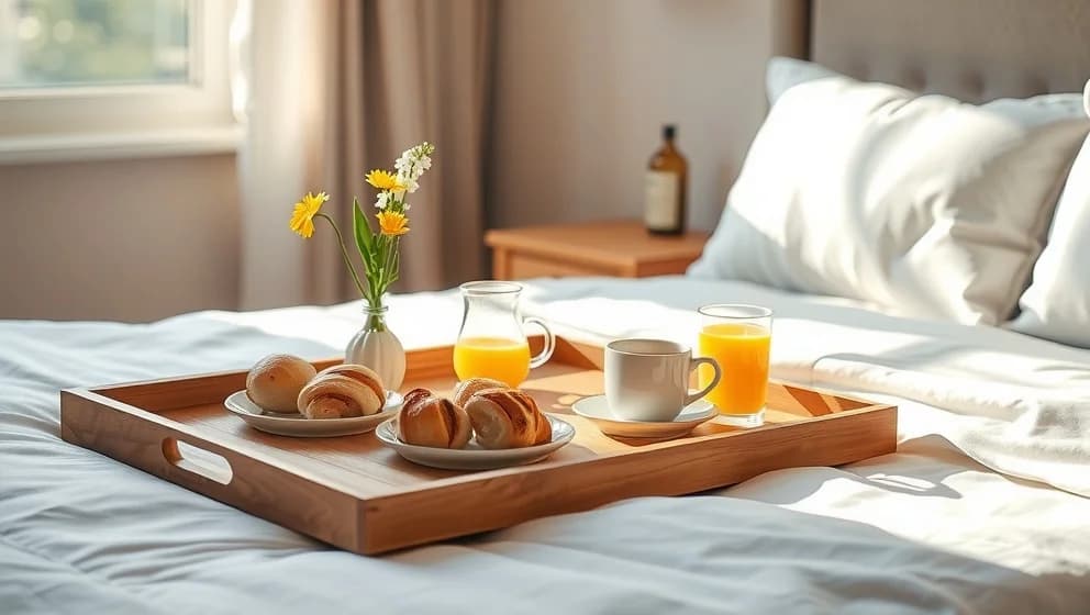 Frukost på sängen bricka gör morgonen skönare