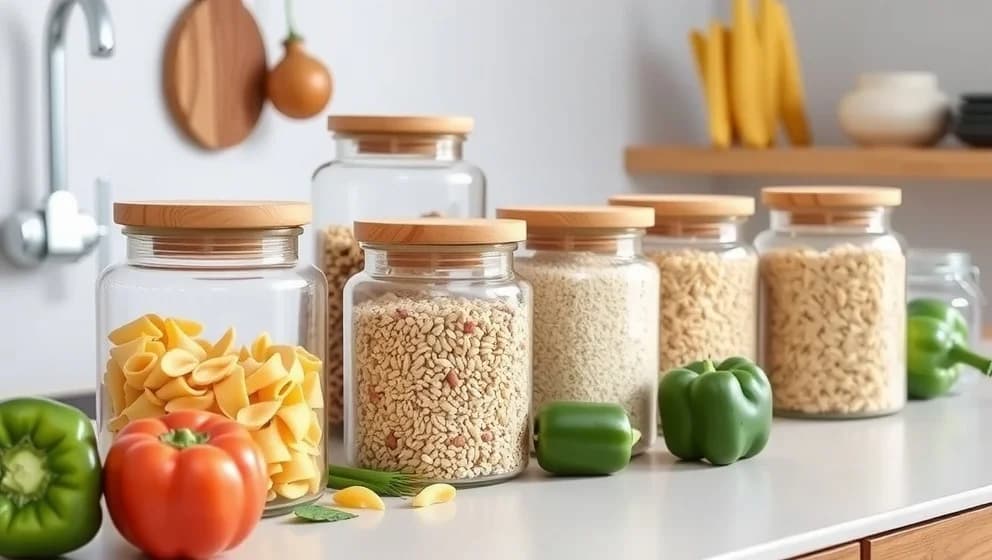 Glasburkar med trälock för hemmet