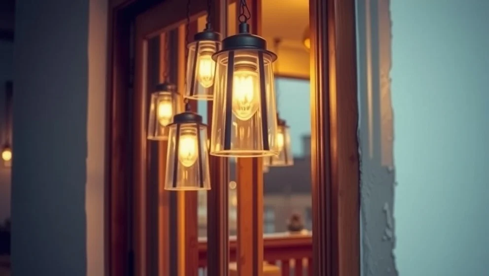 Hängande ljuslykta fönster som prydnad