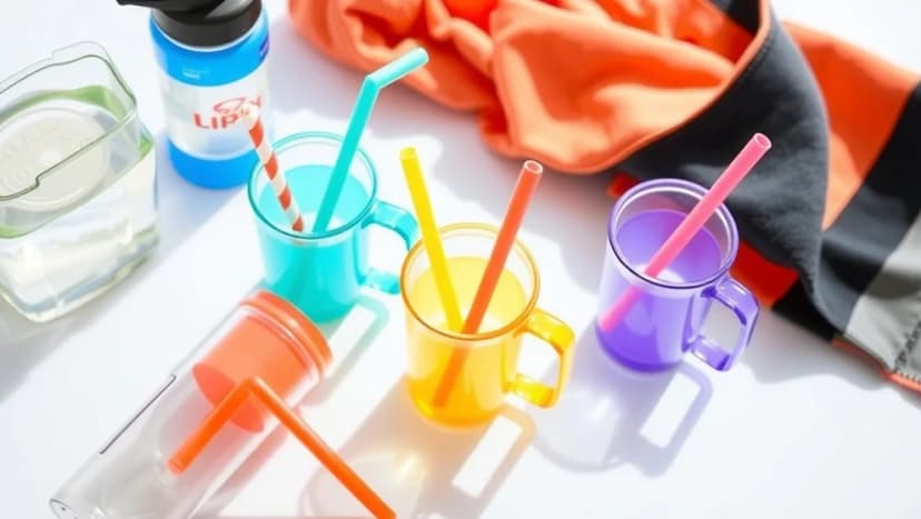 Mugg med sugrör för barn och vuxna