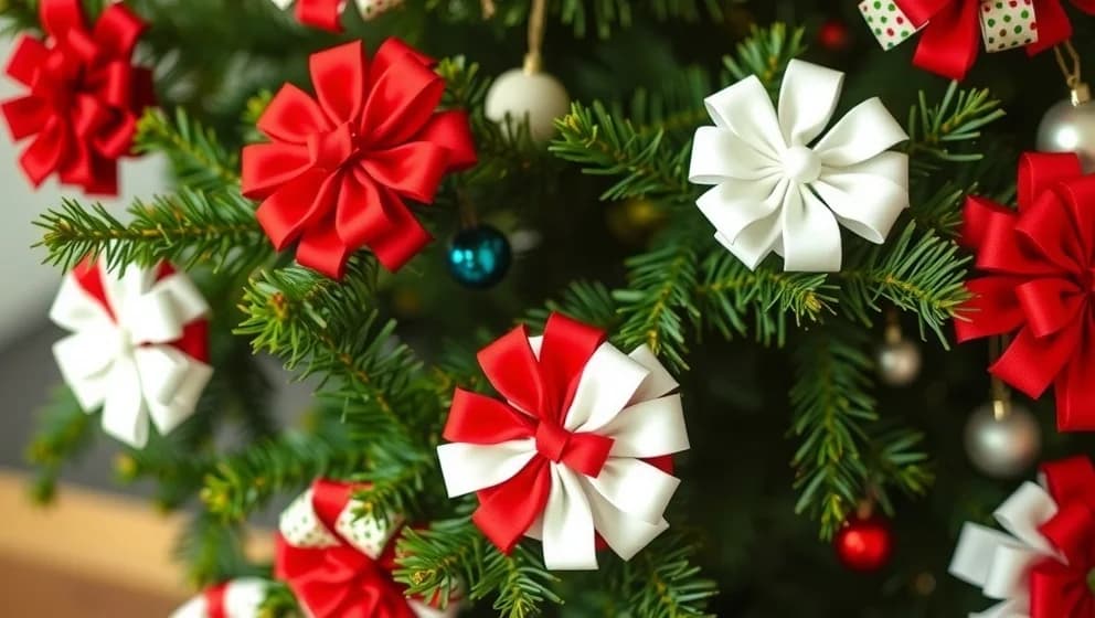 Rosetter till julgran gjord hemma