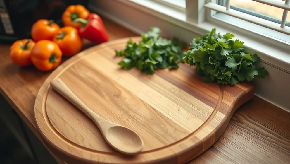 Skärbräda i trä som håller länge