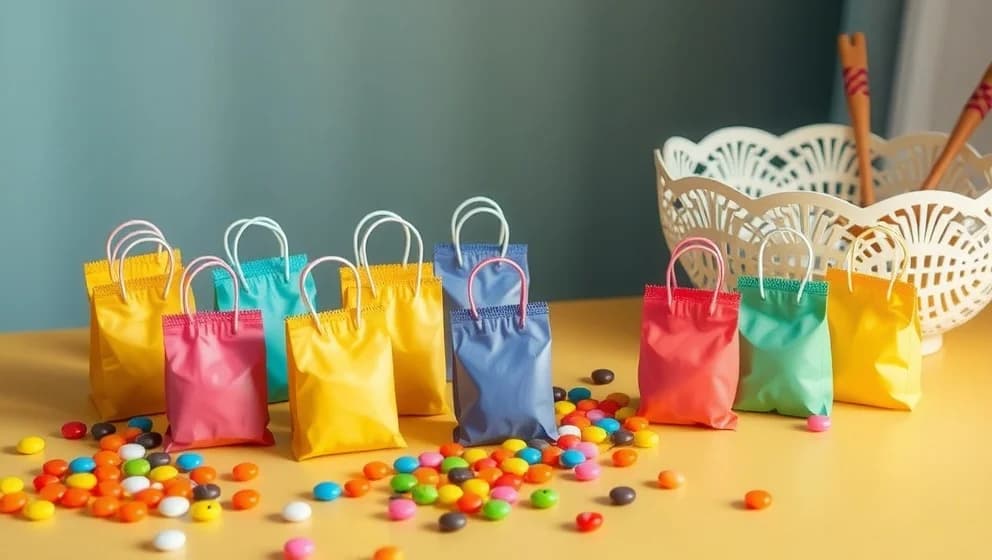 Små påsar godis som passar till festen