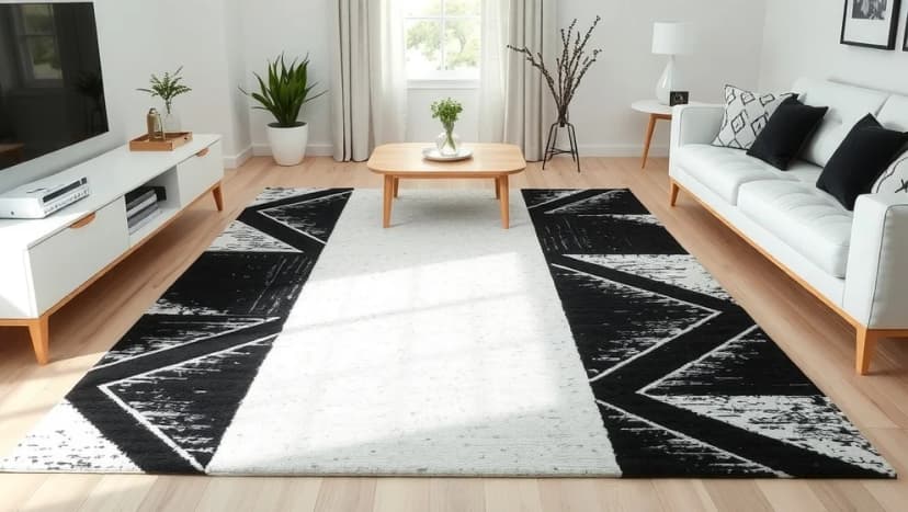 Svart vit matta hemma hos dig