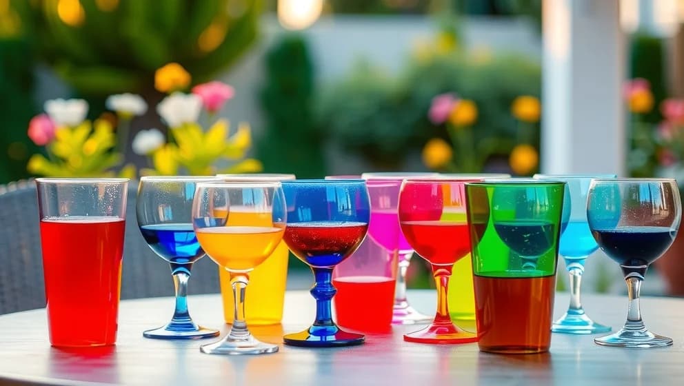 Vinglas i plast för hemmet