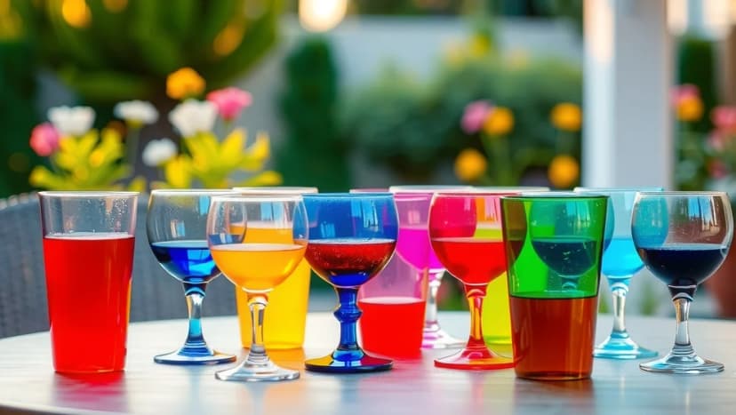 Vinglas i plast för hemmet